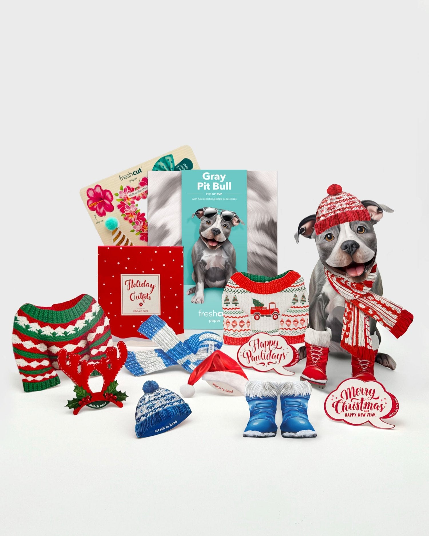 Gray Pitbull Holiday Whats Included